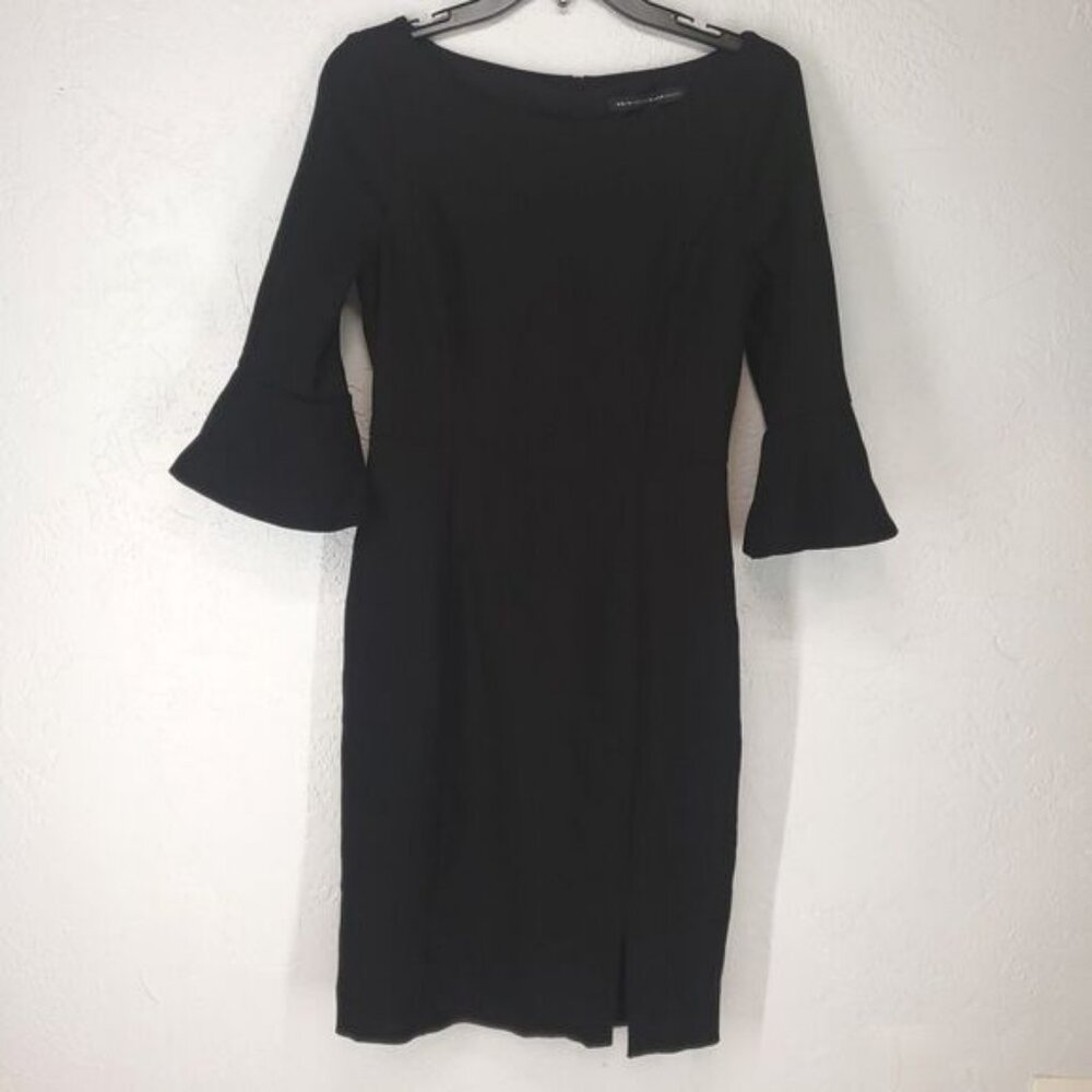 WHBM White House Black Market Sz 6 | Little Black Dress Puff Bell Sleeve Feminin